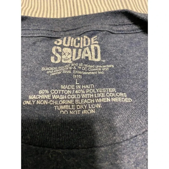 DC COMICS SUICIDE SQUAD MEN'S TEE BLUE T-SHIRT SIZE LARGE - Picture 5 of 5